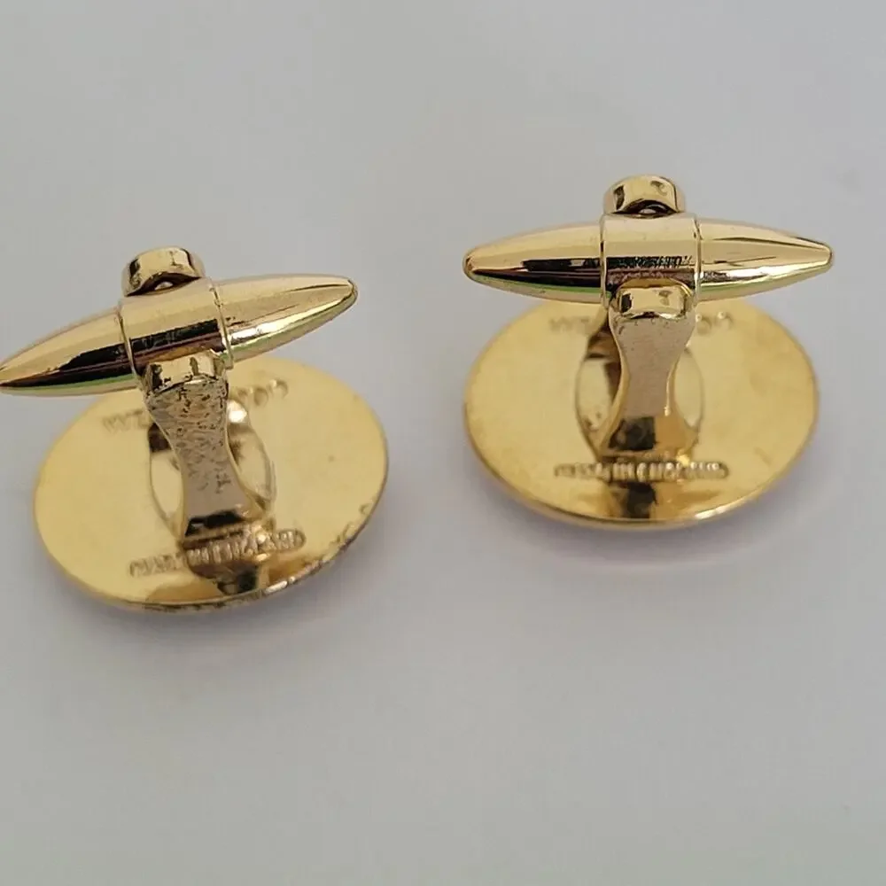 Wedgewood‎ Jasperwear Tie Bar Clip Cufflinks Set Gold Blue Tone Camel England